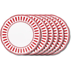 Table Passion Assiette plate Napoli rouge 27 cm (lot de 6)
