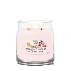 YANKEE CANDLE Bougie signature cerise rose et vanille modèle moyen
