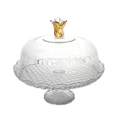 Table Passion Cloche sur pied Fleur en verre 30 cm