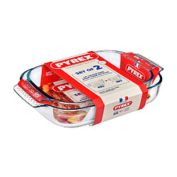 Pyrex Set de 2 plats 35x23 cm et 39x25 cm