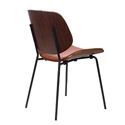 Amadeus Chaise Atlanta orange noyer (lot de 2)