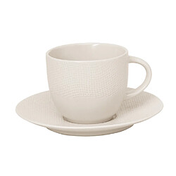 Table Passion Tasse à thé et sous-tasse Vésuvio blanc 22 cl (lot de 2)