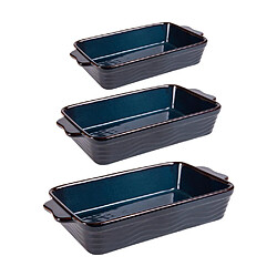 Table Passion Set de 3 plats à four vague bleu 25, 30 et 36 cm