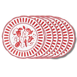 Table Passion Assiette à dessert Napoli rouge 21 cm (lot de 6)