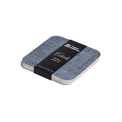 Avis Table Passion Set de 6 dessous de verre carré gris bleu