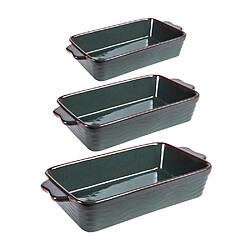 Table Passion Set de 3 plats à four vague vert 25, 30 et 36 cm