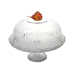Table Passion Cloche sur pied Oiseau en verre 30 cm