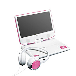 Lenco Lecteur DVD Portable 9" avec Port USB / SD / Jack 3.5mm Multi-langues Blanc / Rose