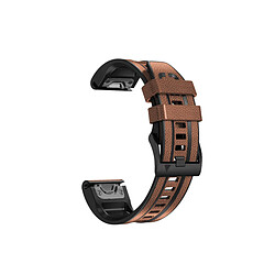 INF Bracelet de montre en cuir pour Garmin Fenix 7 Pro/7X Brown 22 mm