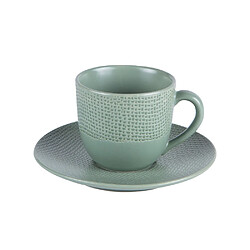 Table Passion Tasse à café et sa soucoupe Vésuvio sauge 12 cl (lot de 6)