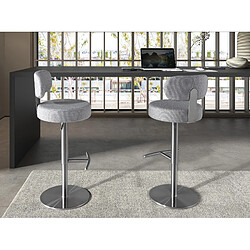 Acheter Angel Cerda Tabouret pivotant en tissu gris clair marbré