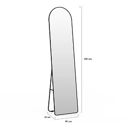 Idmarket Miroir sur pied contour noir 160 x 40 cm pas cher