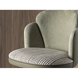Angel Cerda Tabouret pivotant en tissu vert foncé et blanc et similicuir vert olive pas cher