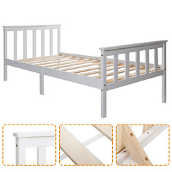 Avis Merax Lit Simple 90x200 Cm-lit Enfant En Bois Massif-lit Junior-en Pin Massif-blanc