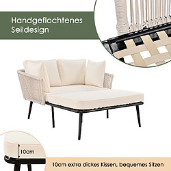 Acheter DZMDIP Canapé de jardin avec 2 coussins et 2 galettes – Coussins amovibles et lavables – Beige