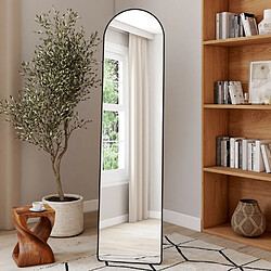 Idmarket Miroir sur pied contour noir 160 x 40 cm