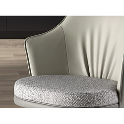 Angel Cerda Tabouret pivotant en tissu gris marbré et similicuir gris foncé pas cher