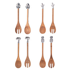 Table Passion Couverts à salade Acacia tropical 31 cm (1 modèle aléatoire)