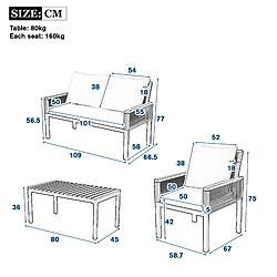DZMDIP Salon de jardin avec fauteuils + table – Coussins confortables – Rotin – Pour extérieur pas cher