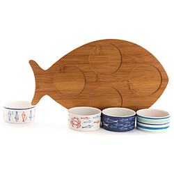 Amadeus Plateau poisson et ses 4 bols Ariel pas cher