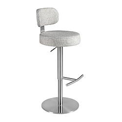 Angel Cerda Tabouret pivotant en tissu gris clair marbré