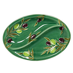 Table Passion Plat 2 compartiments Olive 30x20 cm
