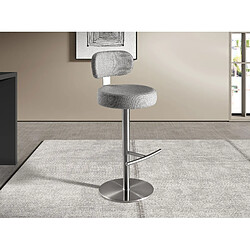 Avis Angel Cerda Tabouret pivotant en tissu gris clair marbré