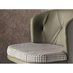 Angel Cerda Tabouret pivotant en tissu vert foncé et blanc et similicuir vert olive pas cher