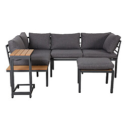 DZMDIP Salon de jardin avec table d'appoint + table basse– Tubulaire acier galvanisé