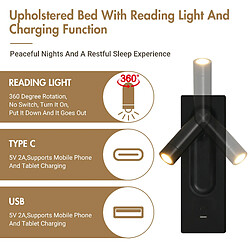 Merax Lit Double 180x200cm-avec Rangement Hydraulique-tables De Chevet Intégrées-en Velours-gris pas cher