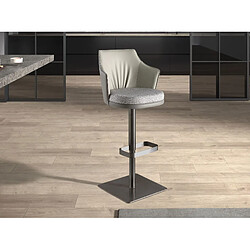 Avis Angel Cerda Tabouret pivotant en tissu gris marbré et similicuir gris foncé