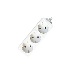 Bloc multiprises sans interrupteur lumineux Silver Electronics 3 prises, câble 1,5m Blanc
