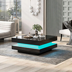Avis Merax Table Basse Carréee 70x70x36cm-Avec Éclairage LED 16 Couleurs-noir