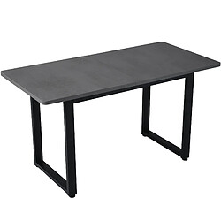Acheter modfu Table à manger rectangulaire en panneaux de particules gris et pieds en métal, noir