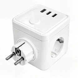 Silver Electronics Bloc multiprise E-Block, 3 prises, 2 USB-A + 1 USB-C, Smart Wi-Fi et Bluetooth