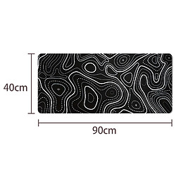 INF Grand tapis de souris – Tapis de bureau avec motif topographique Black M