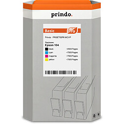 PRINDO Cartouche compatible Epson 104 Multipack Noir(e) / Cyan / Magenta / Jaune