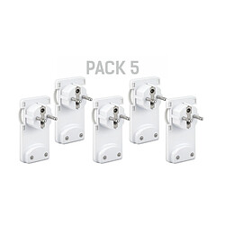 Silver Electronics Pack x5 fiche Schuko mâle plate slim 16A 4,8 mm en plastique blanc,