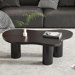 Merax Table Basse En Forme De Nuage-plateau En Mdf-avec Patin En Feutre-noir