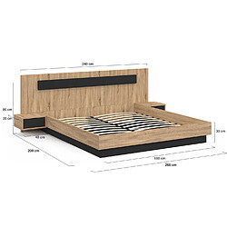 Acheter Idmarket LIT DOUBLE SANTA 180X200CM