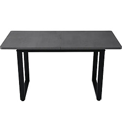 modfu Table à manger rectangulaire en panneaux de particules gris et pieds en métal, noir pas cher