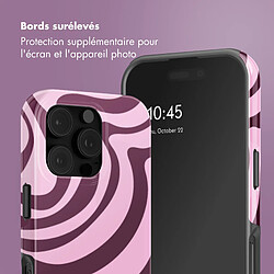 Selencia Coque arrière Vivid avec MagSafe pour Apple iPhone 16 Pro - Wavy Swirl Pink Plum pas cher