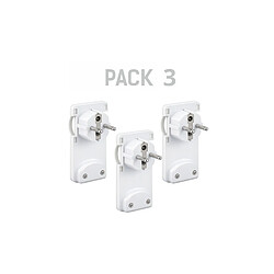 Silver Electronics Pack x3 fiche Schuko mâle plate slim 16A 4,8 mm en plastique blanc