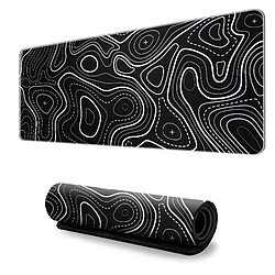 INF Grand tapis de souris – Tapis de bureau avec motif topographique Black M
