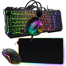 Pack Gamer CHEATER EVO Clavier Souris Casque Tapis LED RGB