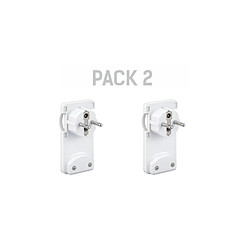 Silver Electronics Pack x2 fiche Schuko mâle plate slim 16A 4,8 mm en plastique blanc