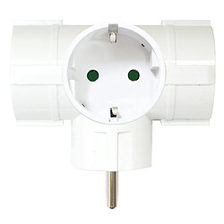Schuko Adapter Silver Electronics 3 TT side sockets White 