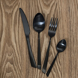 Jean Dubost Cuillère de table monobloc Delta black inox (lot de 6)