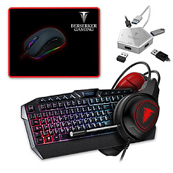 Pack Gamer 5 en 1 Berserker Gaming avec convertisseur pour N Switch XB1 X/S PS4/PS5