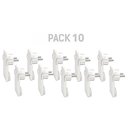 Silver Electronics Pack x10 fiche Schuko mâle plate slim 16A 4,8 mm en plastique blanc